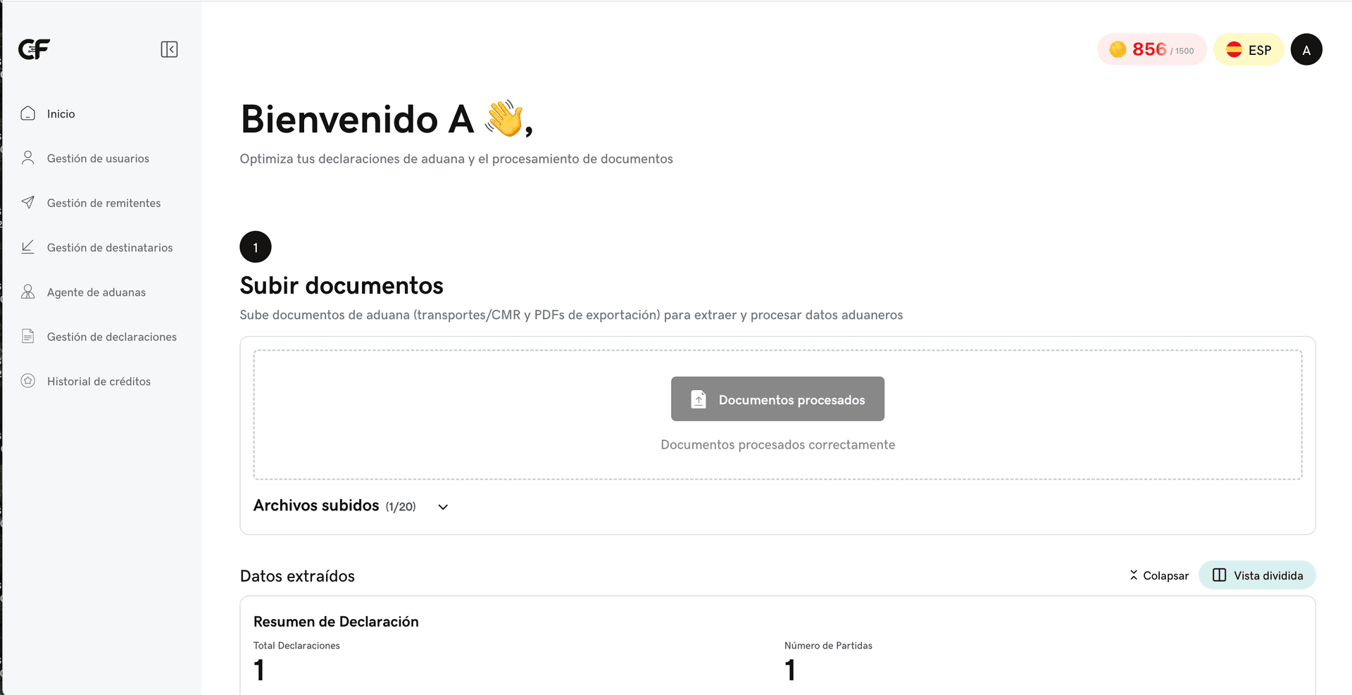 CargoFlow Welcome Dashboard